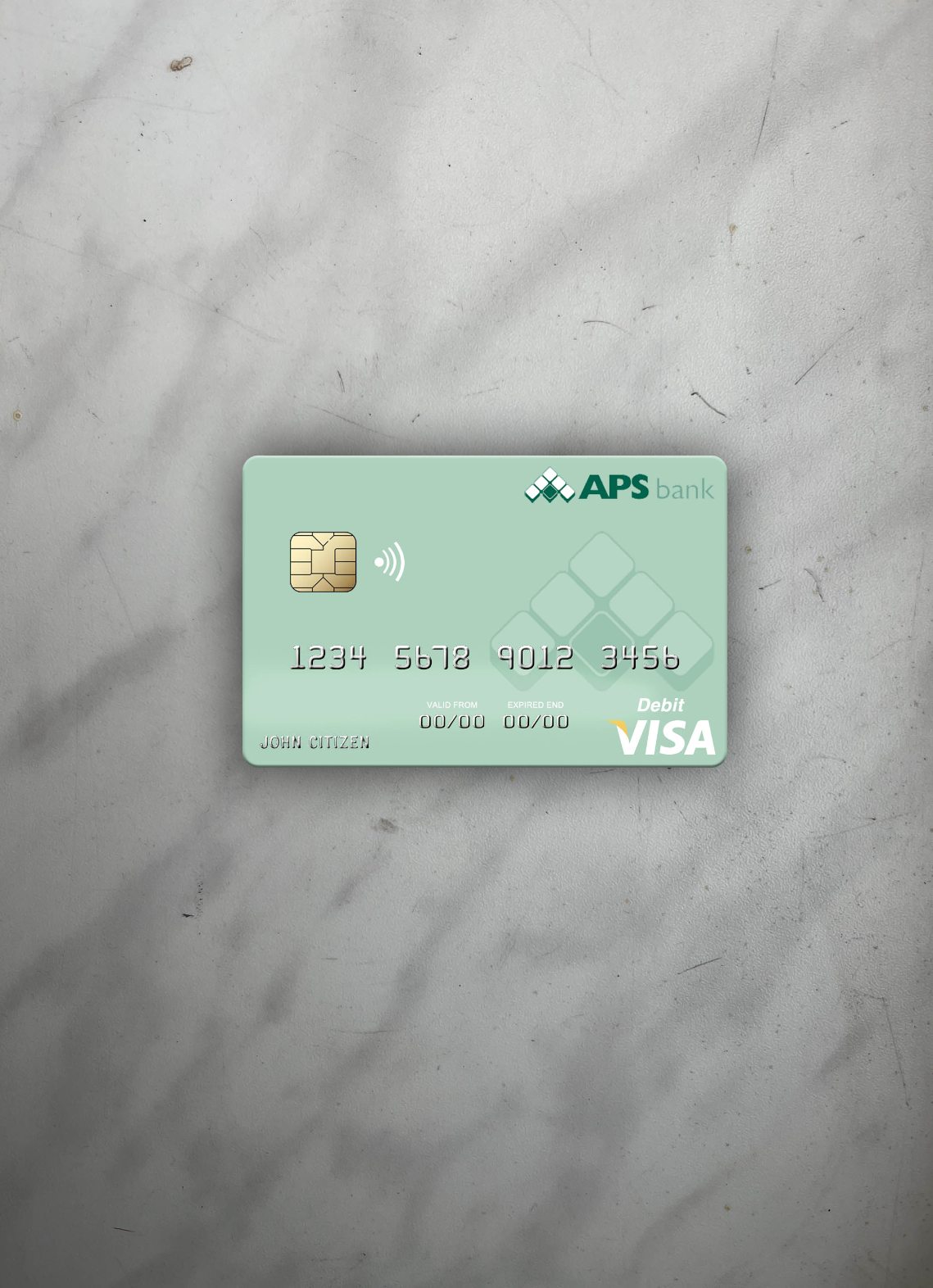 Download Malta APS Bank Limited visa debit card photolook front Photoshop template